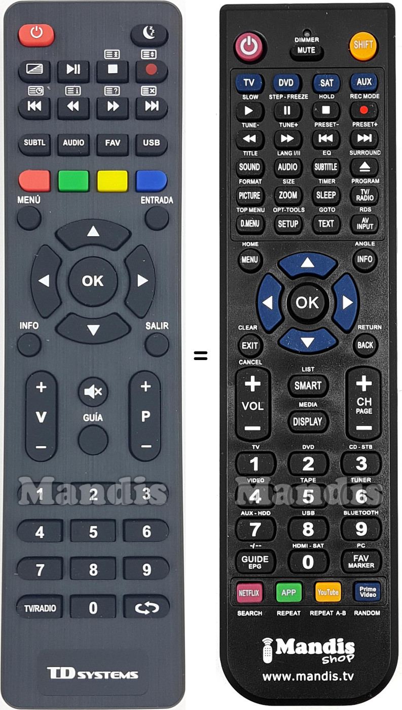 Replacement remote control TD Systems K24DLX9H