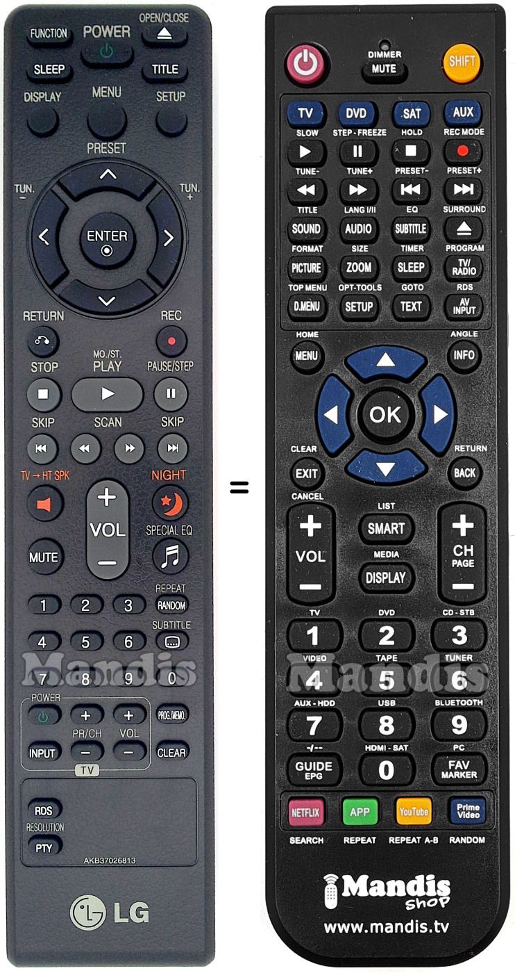 Replacement remote control CONCERTO AKB37026813