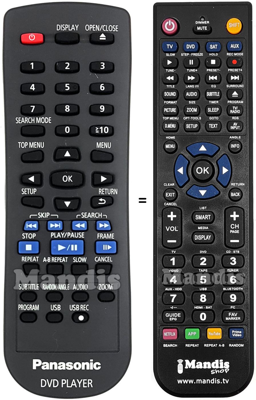 Replacement remote control Panasonic N2QAYA000015