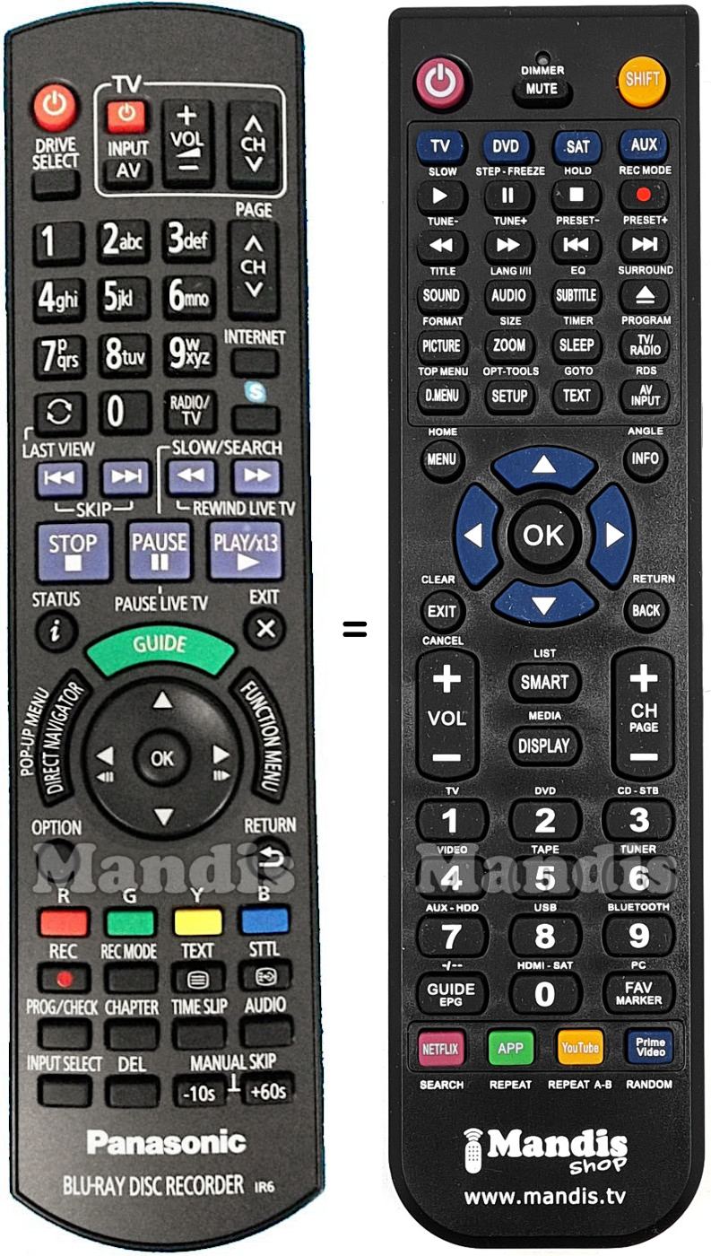 Replacement remote control N2QAYB000755
