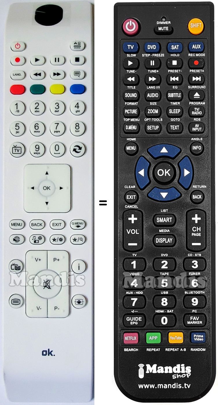 Replacement remote control JVC RC4800-2