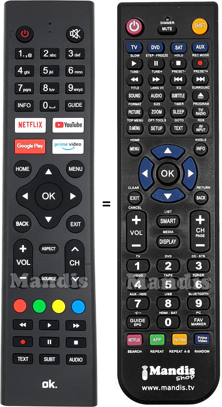 Replacement remote control ok. OK006