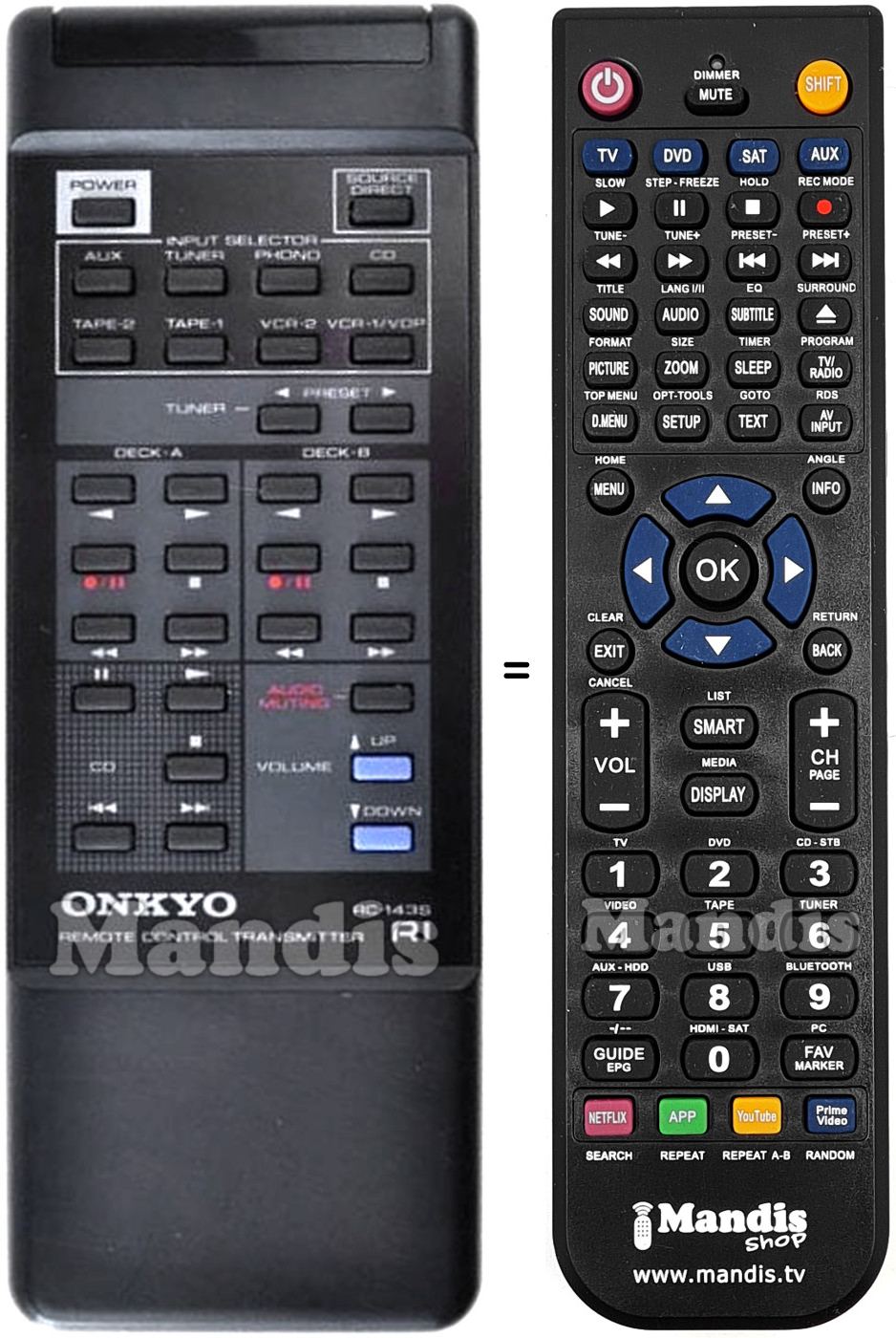 Replacement remote control Onkyo RC-143S