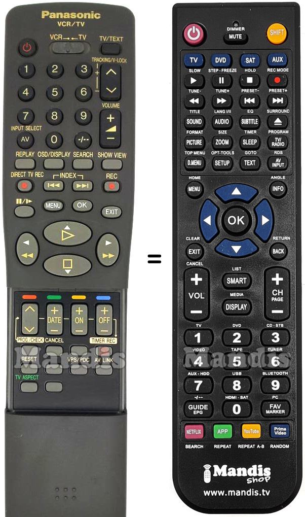 Replacement remote control NordMende VEQ2218