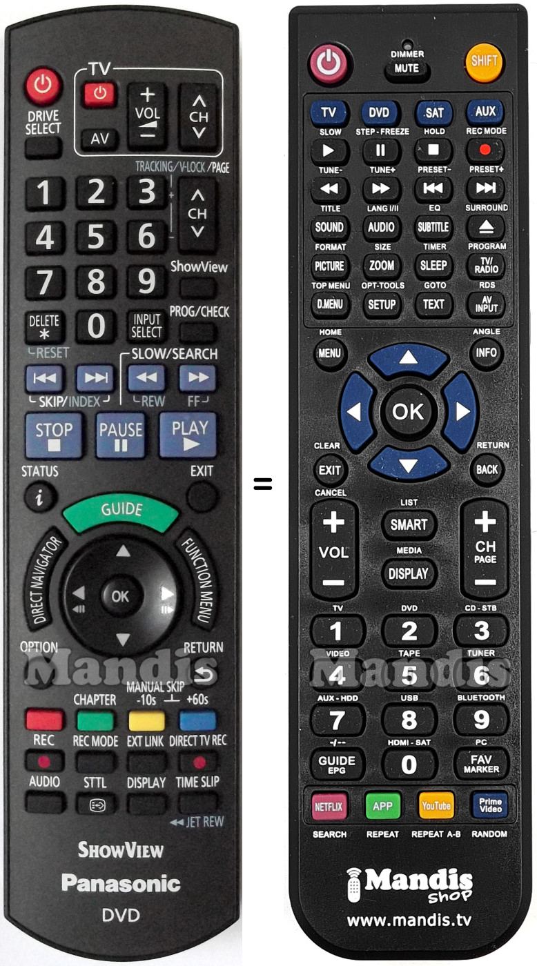 Replacement remote control Panasonic N2QAYB000467
