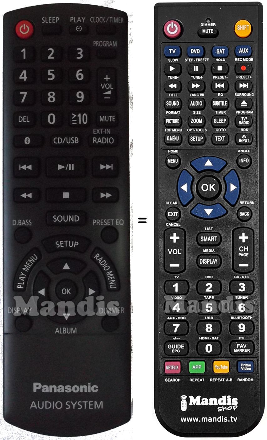 Replacement remote control Panasonic N2QAYB001018