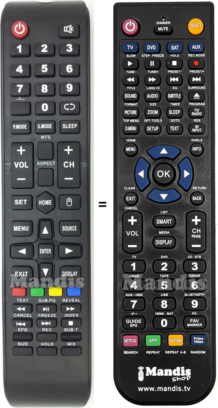 Replacement remote control Crown BL-F50S-4K