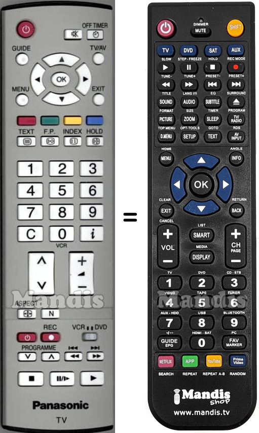 Replacement remote control National EUR765101C