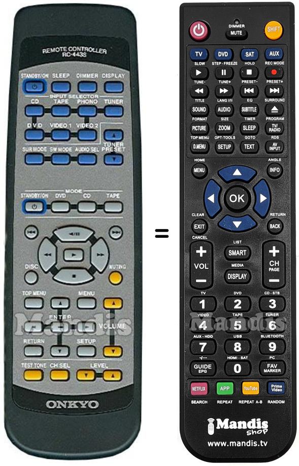 Replacement remote control Onkyo RC-443S