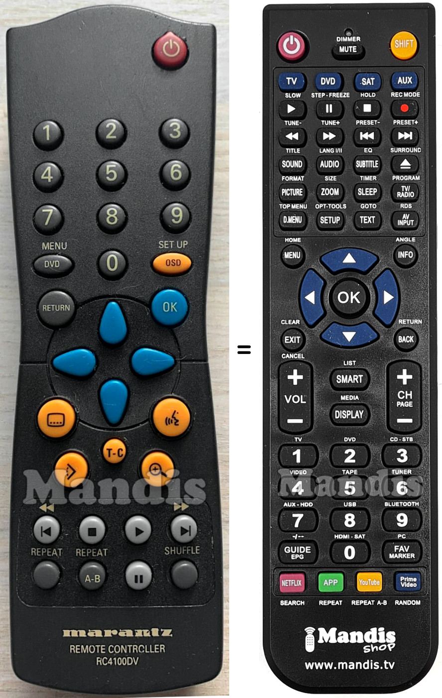 Replacement remote control Marantz RC4100DV