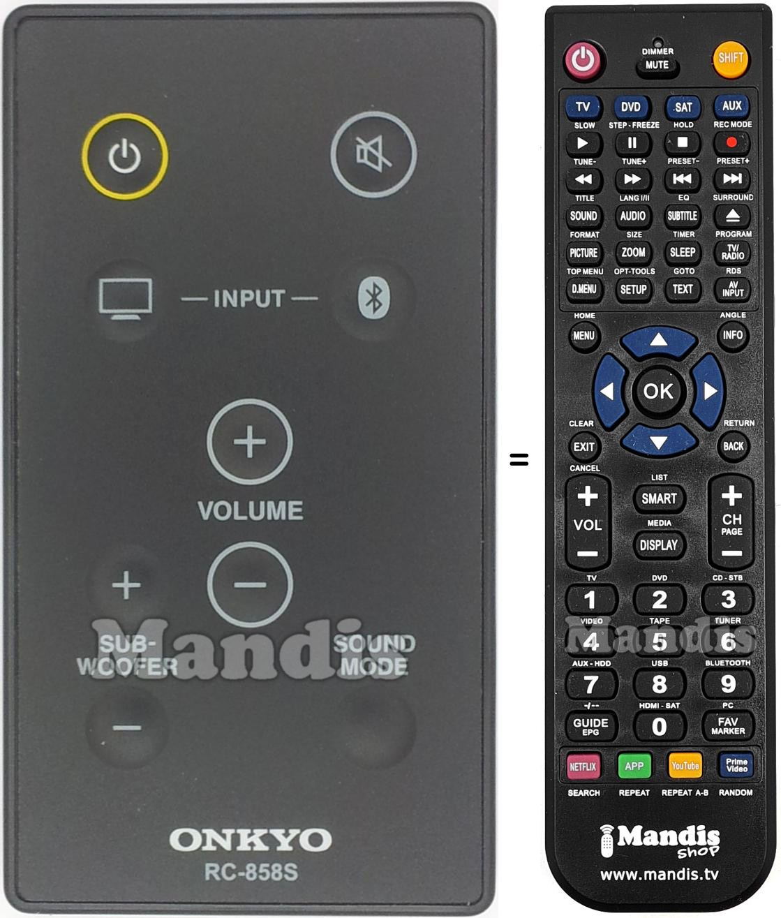 Replacement remote control Onkyo RC-858S