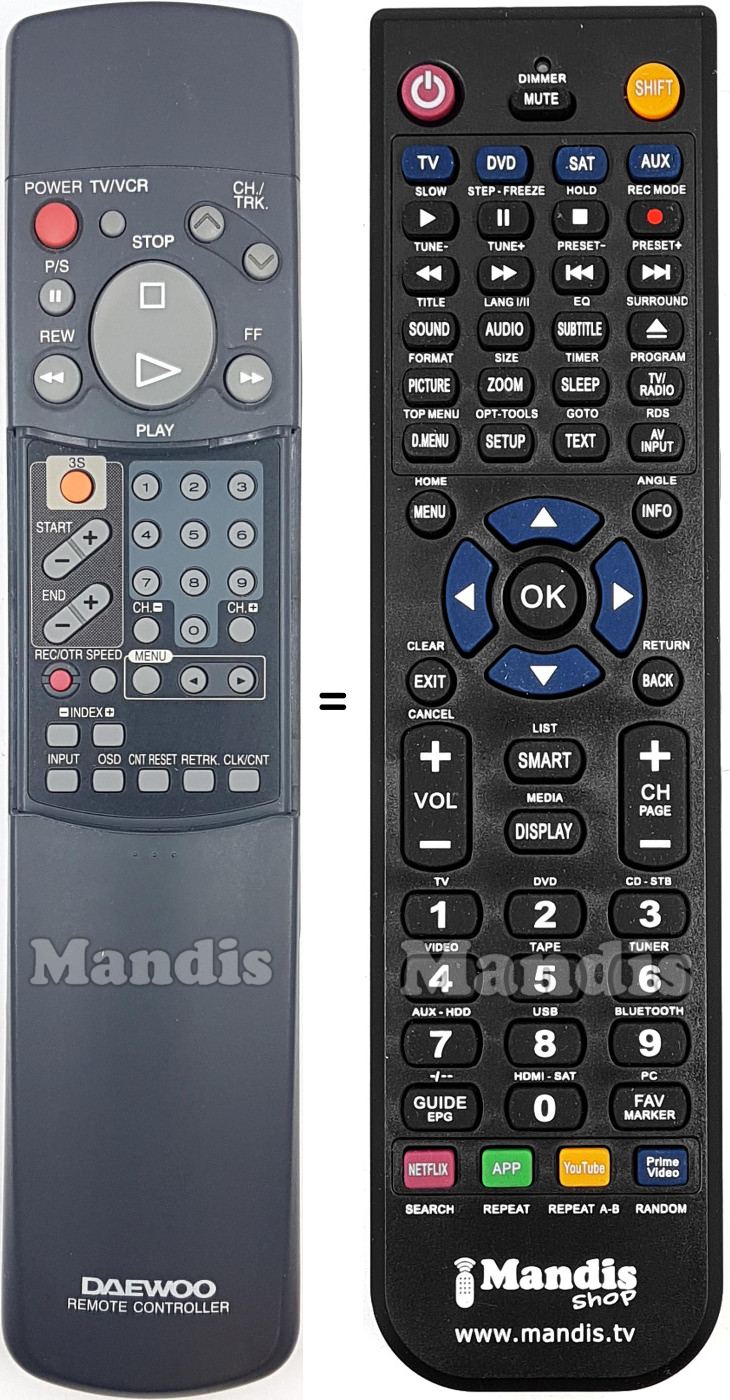Replacement remote control Supra REMCON1748