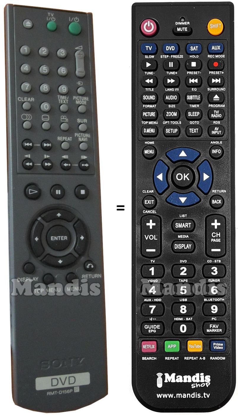Replacement remote control RMT-D156P