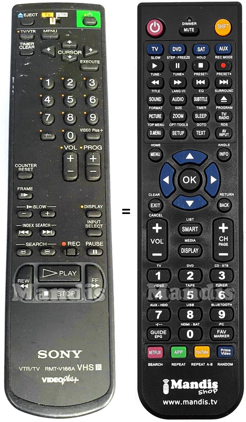 Replacement remote control Sony RMT-V166A