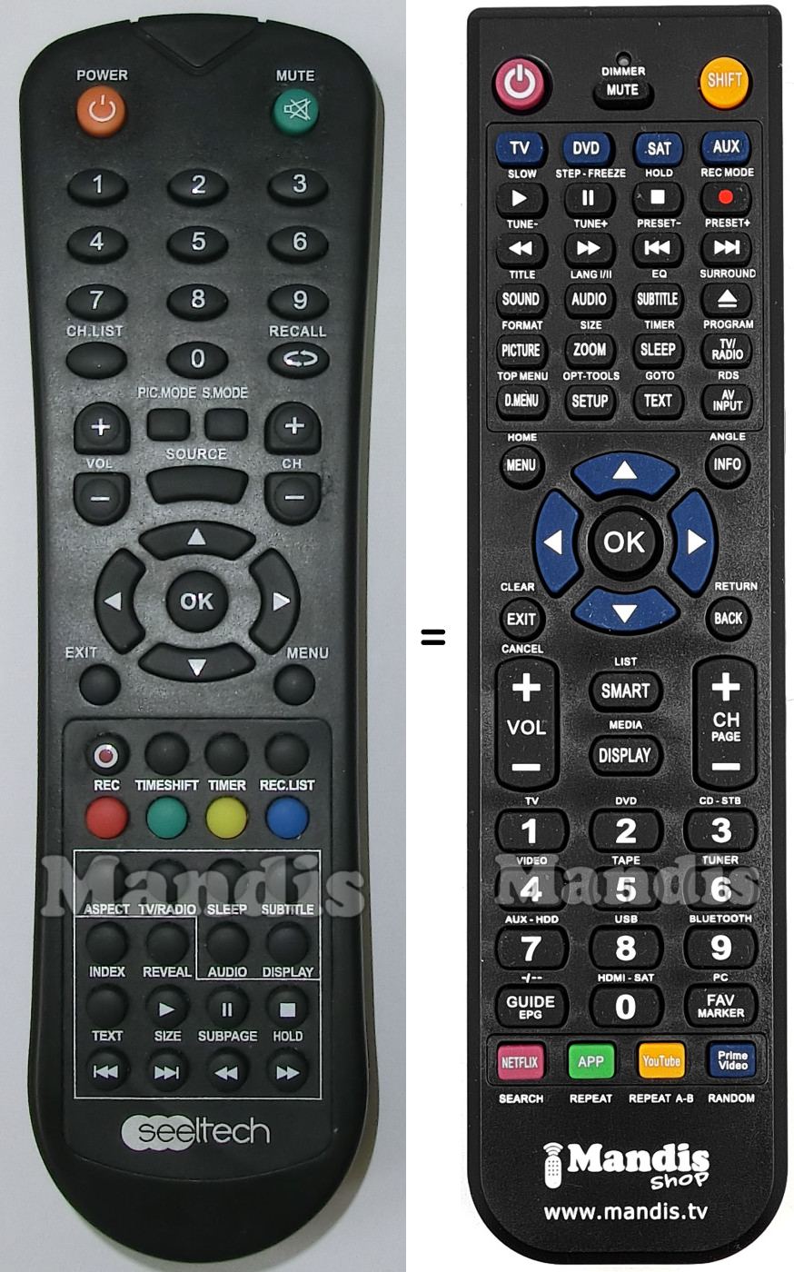 Replacement remote control SEELTECH SELD28-D08HB