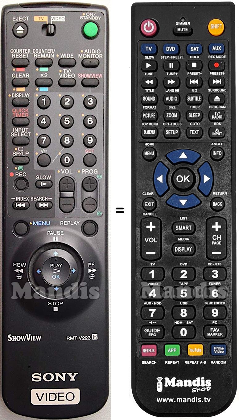 Replacement remote control Sony RMT-V223