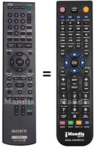 Replacement remote control Sony RMTD246A