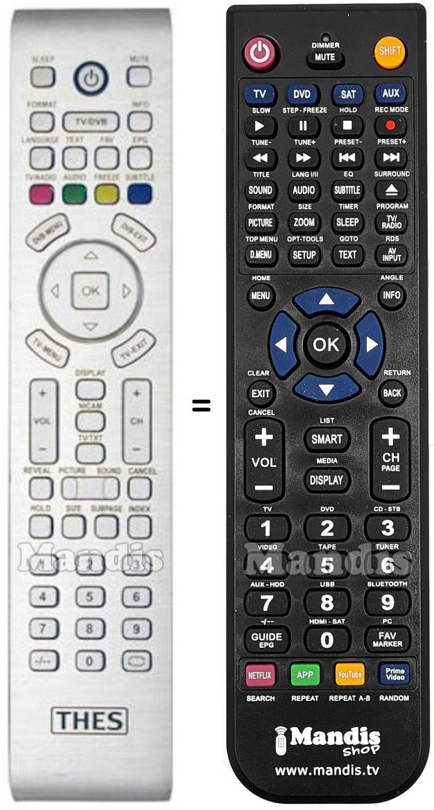 Replacement remote control THES REMCON585