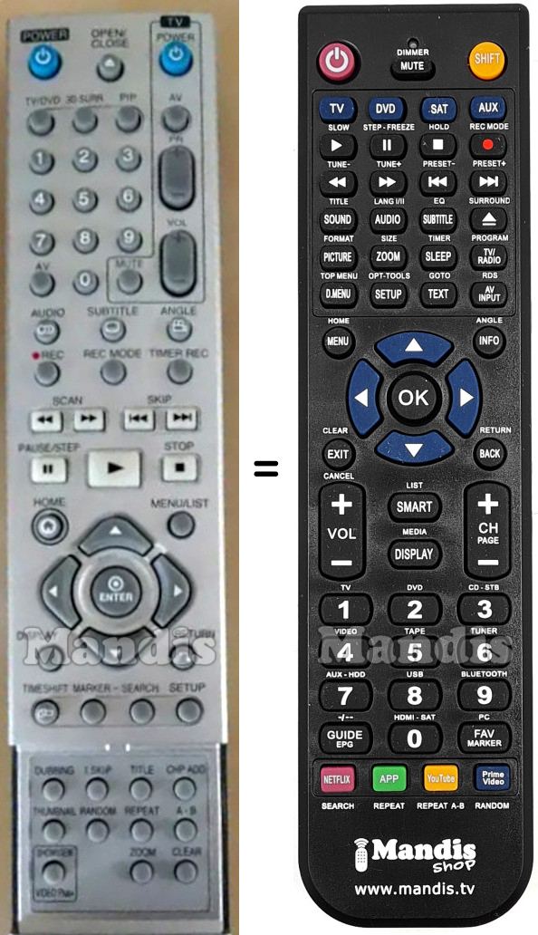Replacement remote control DRH-5000