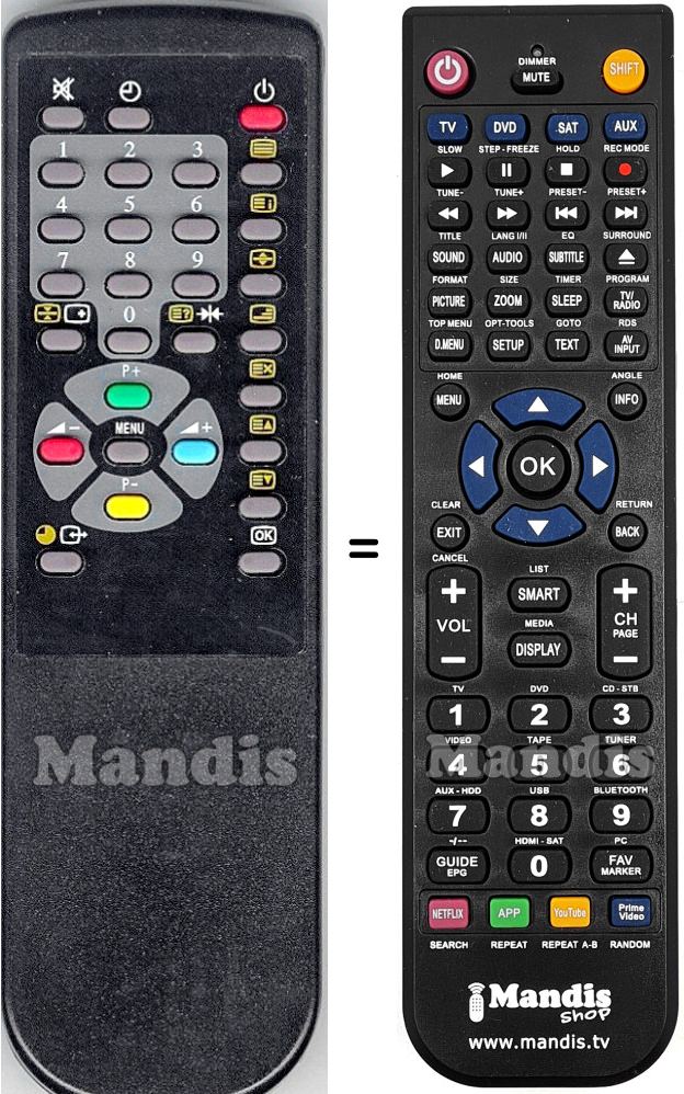 Replacement remote control Sinudyne D14RKD5
