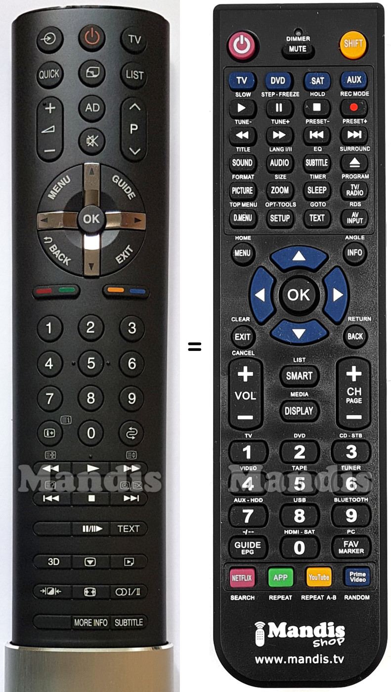 Replacement remote control Toshiba CT90383