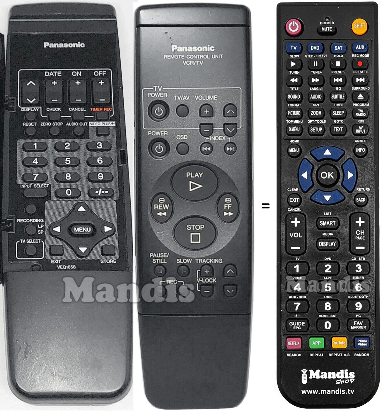 Replacement remote control Toshiba VEQ1658