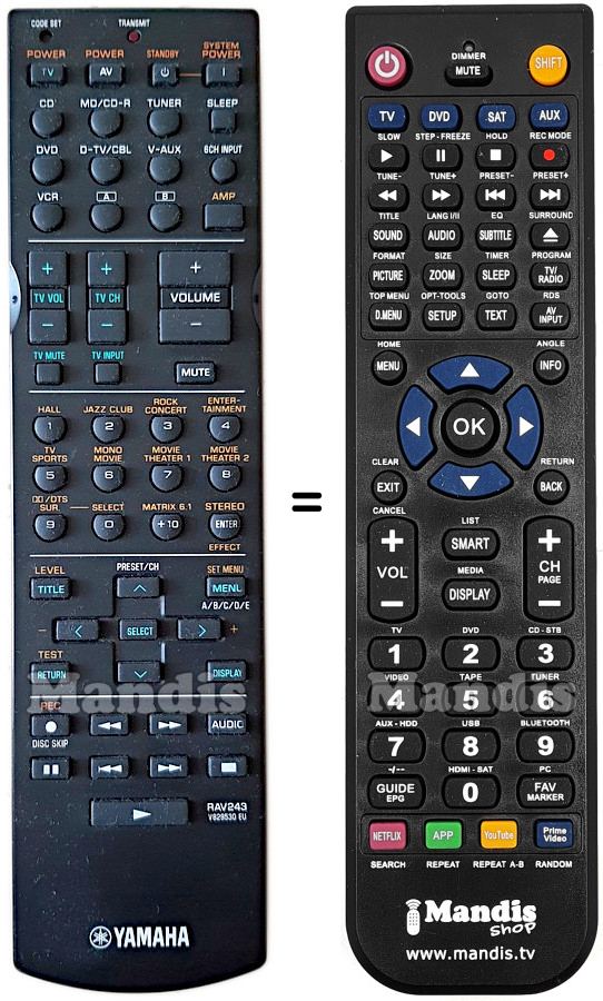 Replacement remote control RAV243