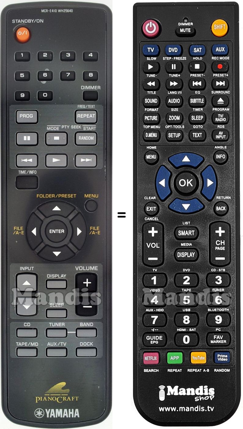 Replacement remote control Yamaha MCR-E410