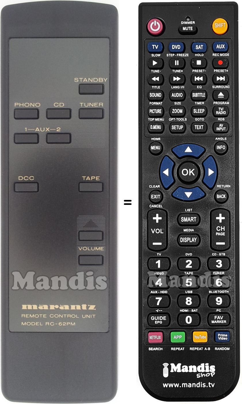 Replacement remote control RC-62PM