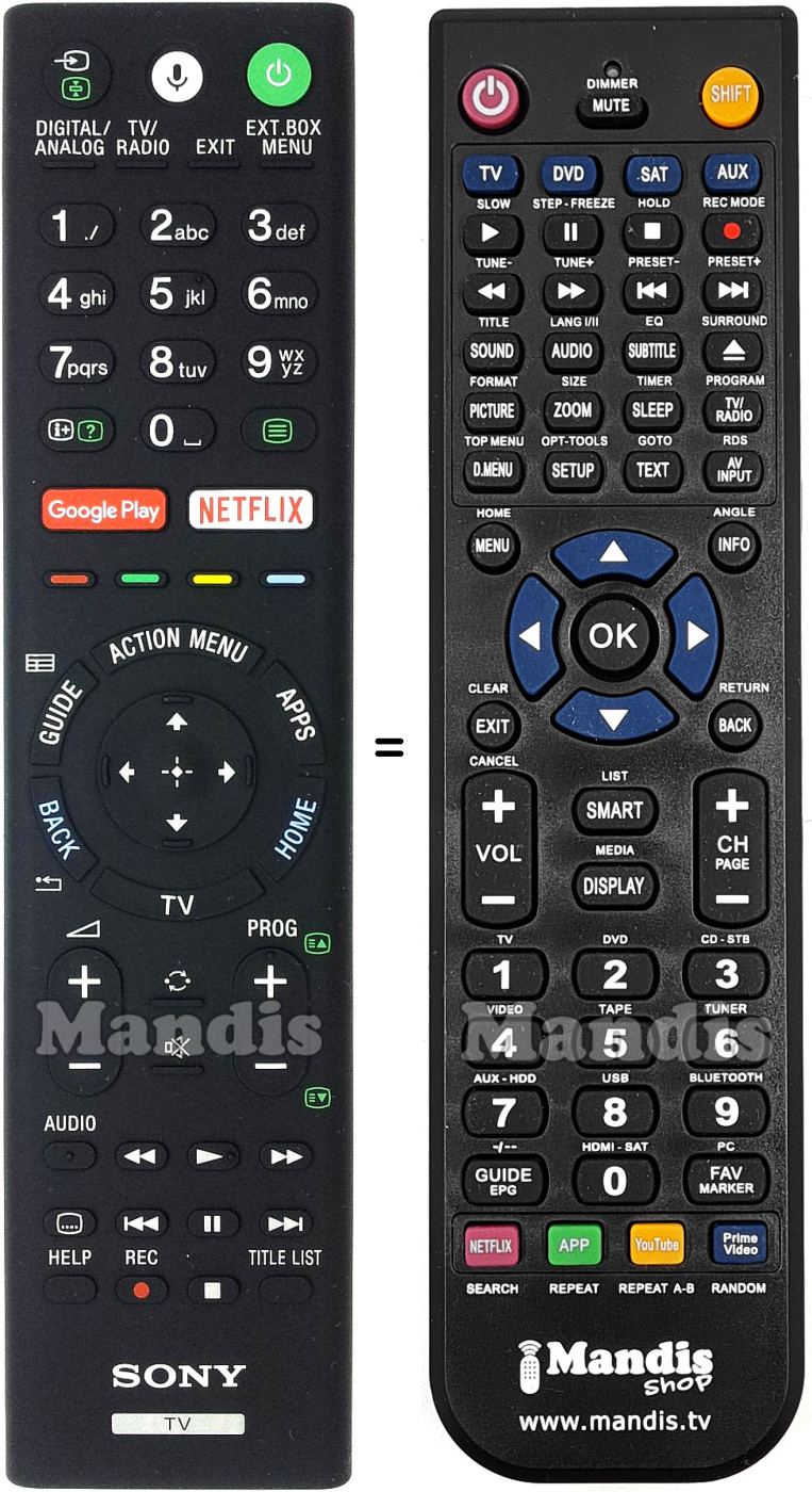 Replacement remote control Sony RMF-TX221ES