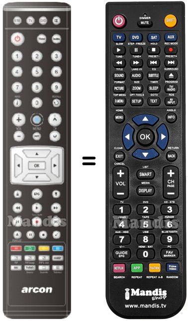 Replacement remote control Arcon Titan1010HDTV