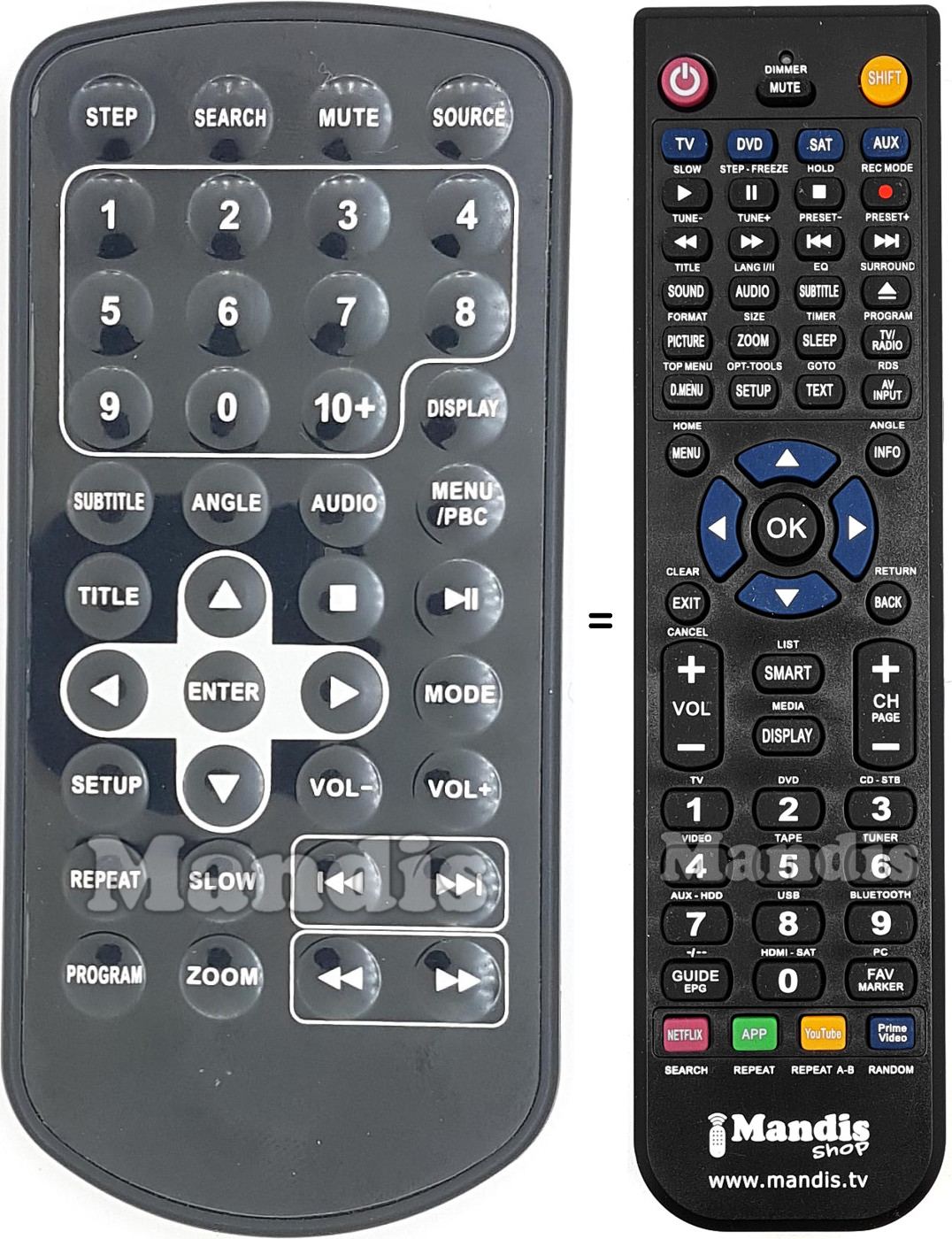 Replacement remote control DLPM912nv