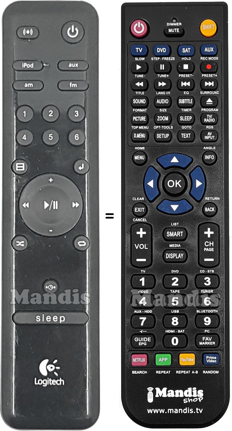 Replacement remote control LOG008