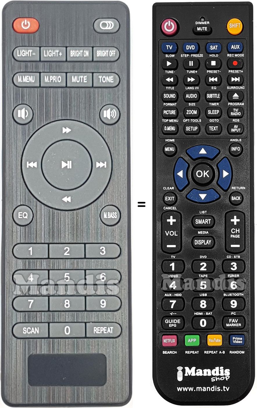 Replacement remote control Muse M1988DJ