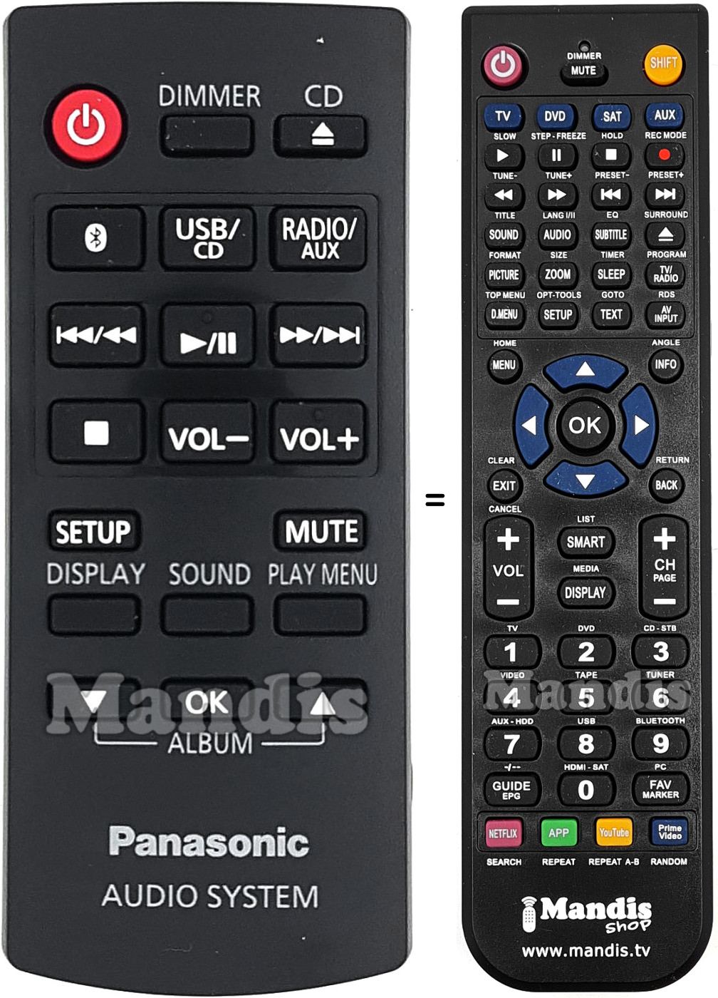 Replacement remote control Panasonic N2QAYB001093