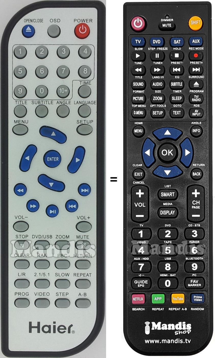 Replacement remote control Haier TV-5620-85