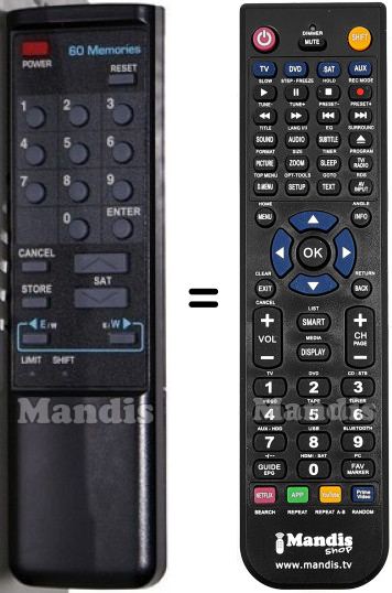 Replacement remote control SUPERJACK V-BOX II