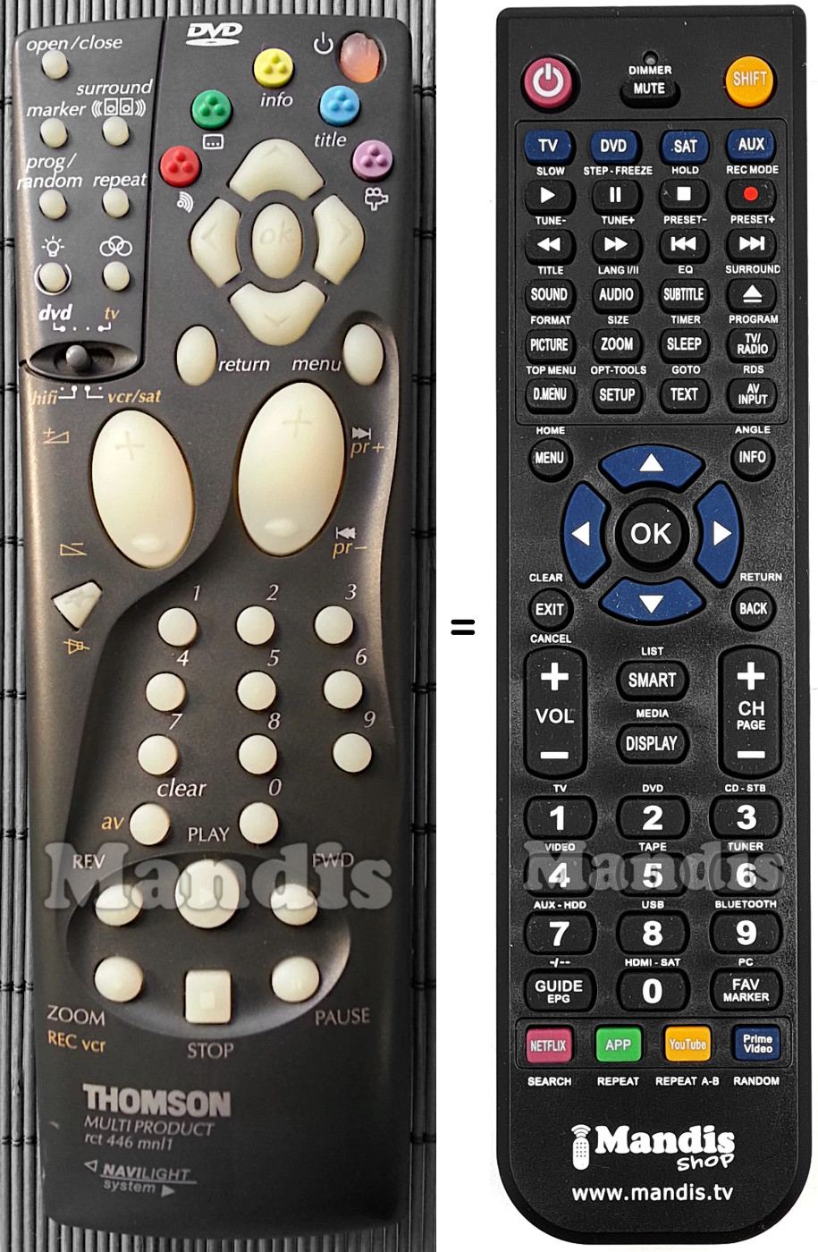 Replacement remote control Hifivox RCT 446