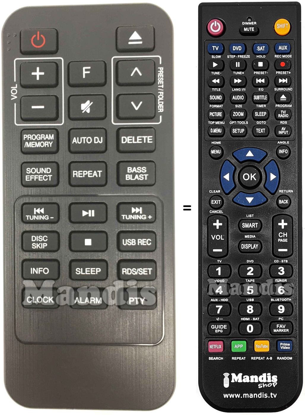 Replacement remote control LG HVS50235