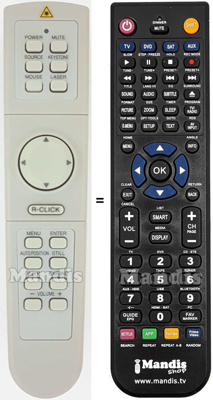 Replacement remote control REMCON1646