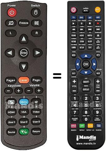 Replacement remote control Optoma X402