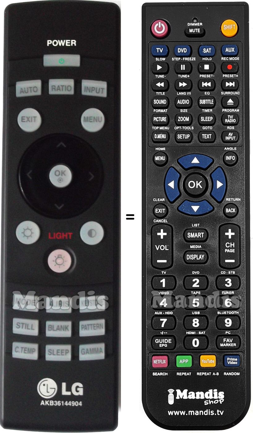 Replacement remote control LG AKB36144904