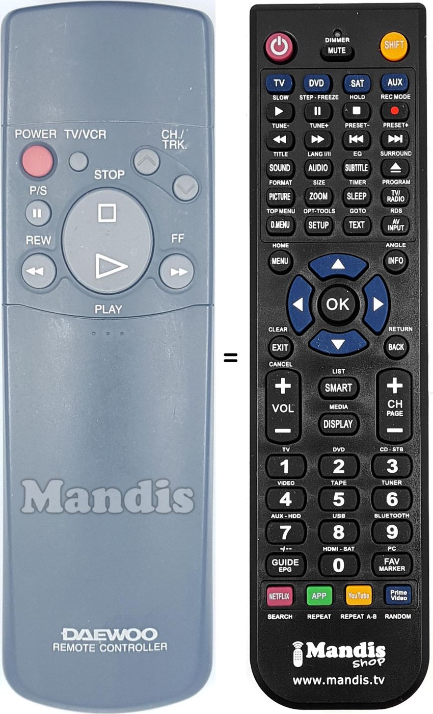 Replacement remote control DAE003