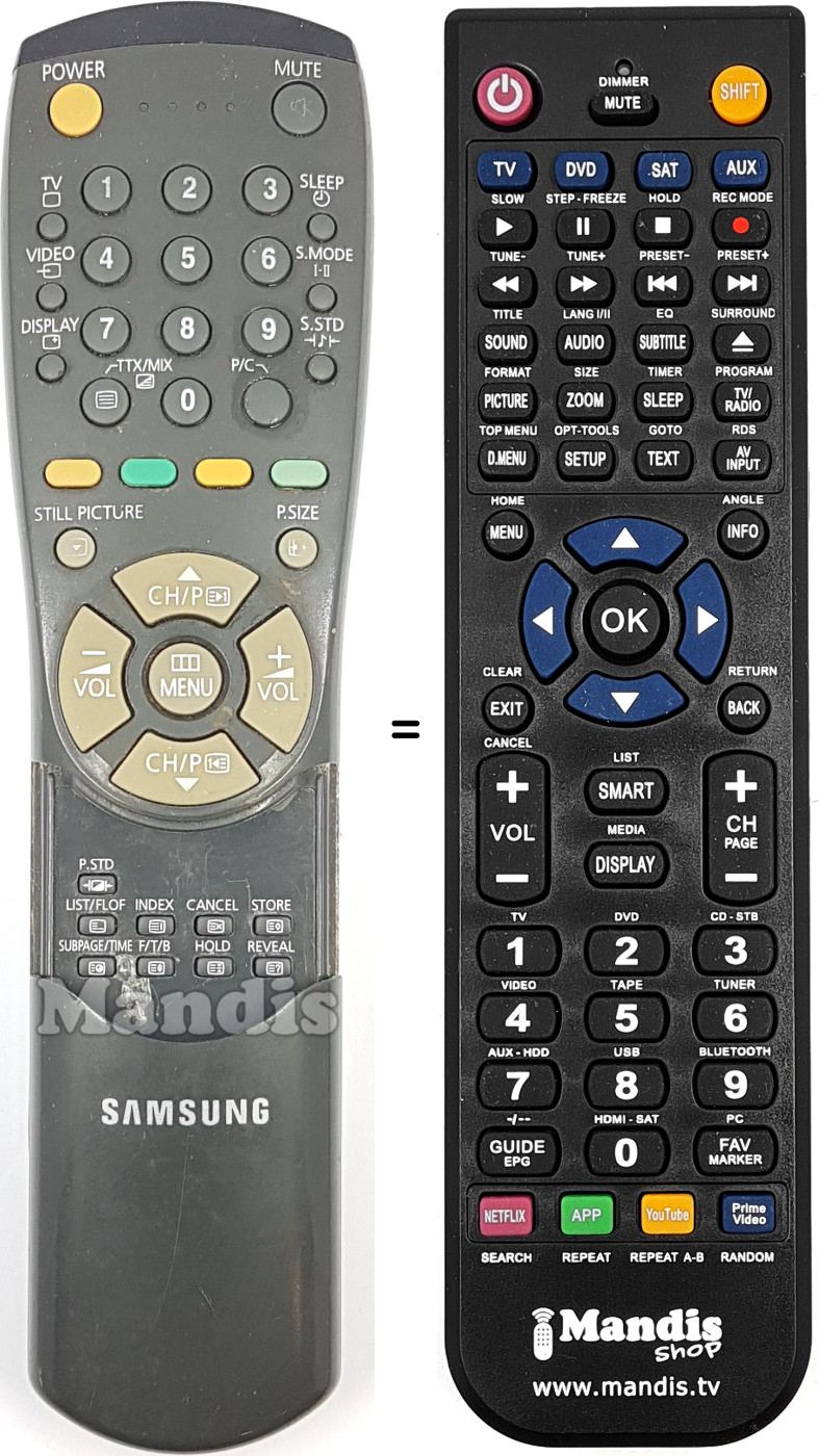 Replacement remote control Samsung 00023A