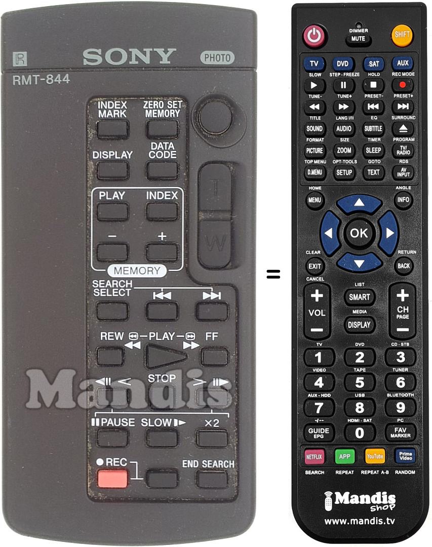 Replacement remote control RMT-844