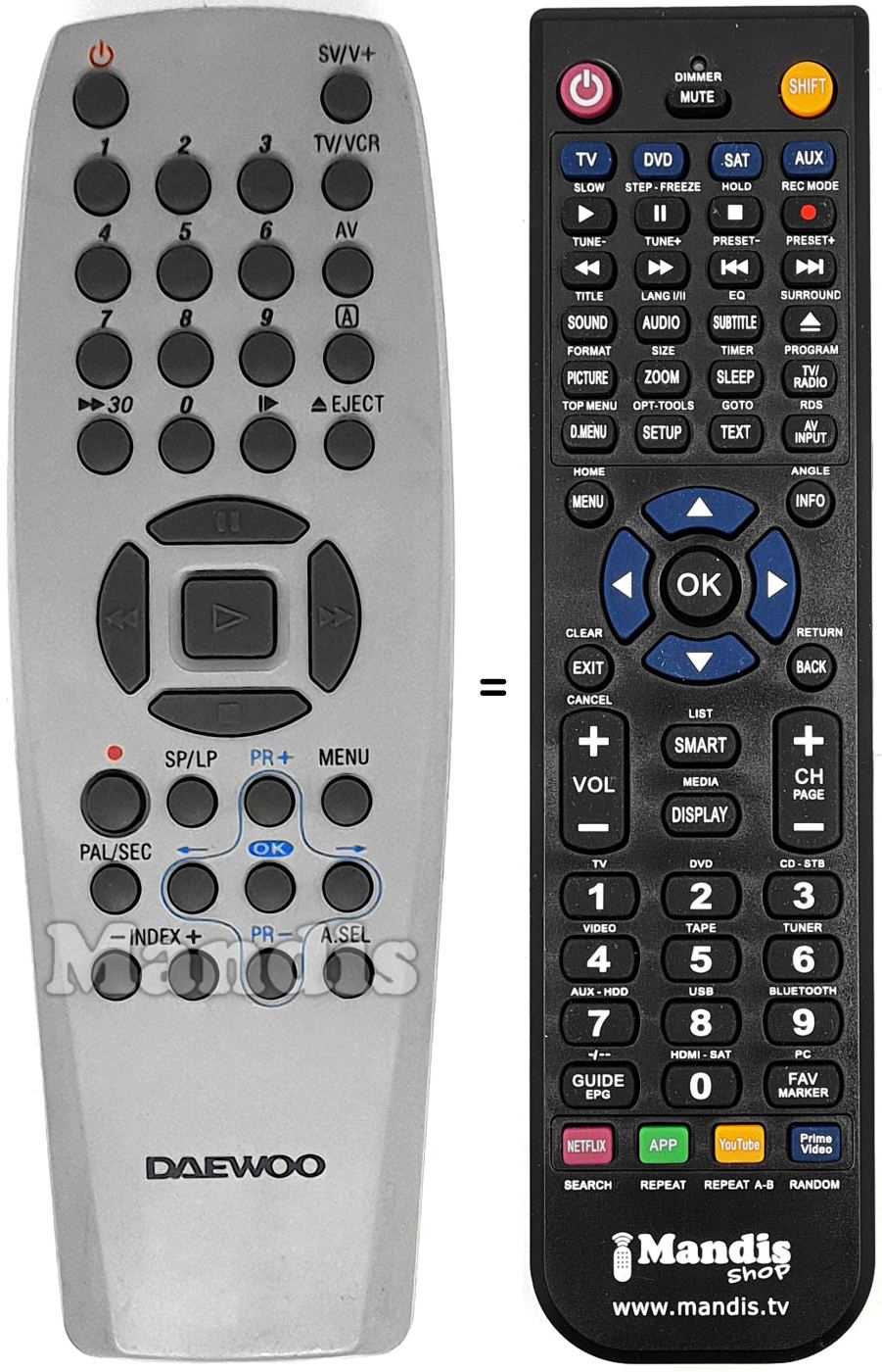 Replacement remote control 97P1R2TAA1