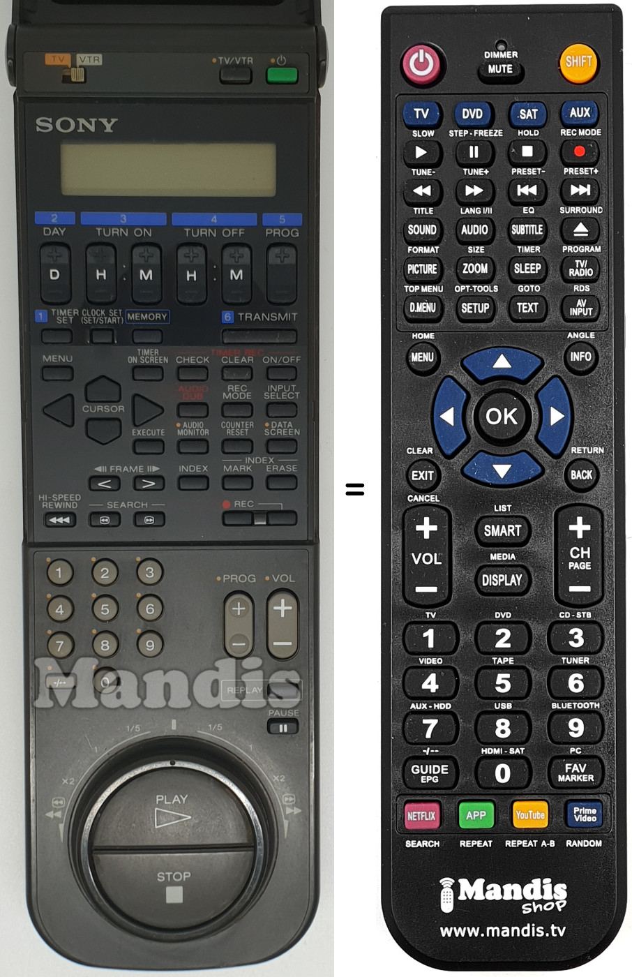 Replacement remote control RMT-V118