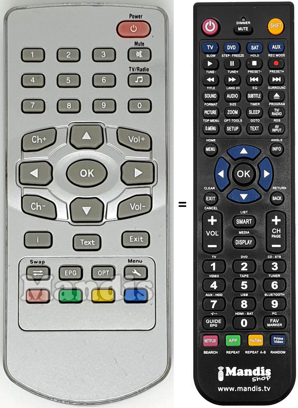 Replacement remote control REMCON586