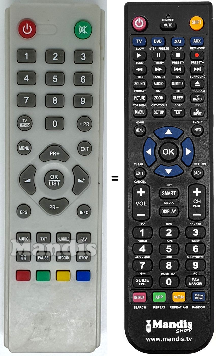 Replacement remote control ITEK REMCON719