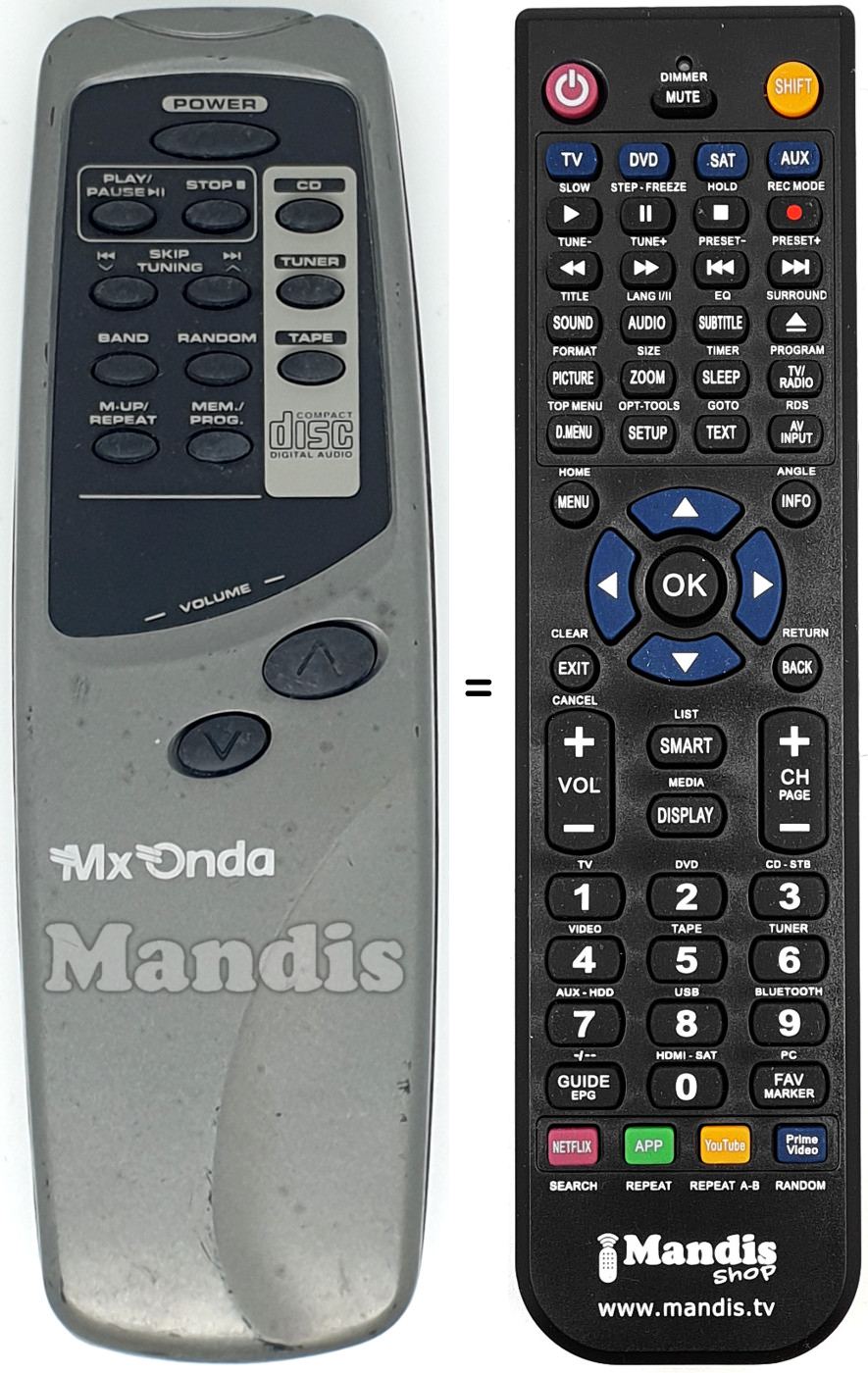 Replacement remote control MX007